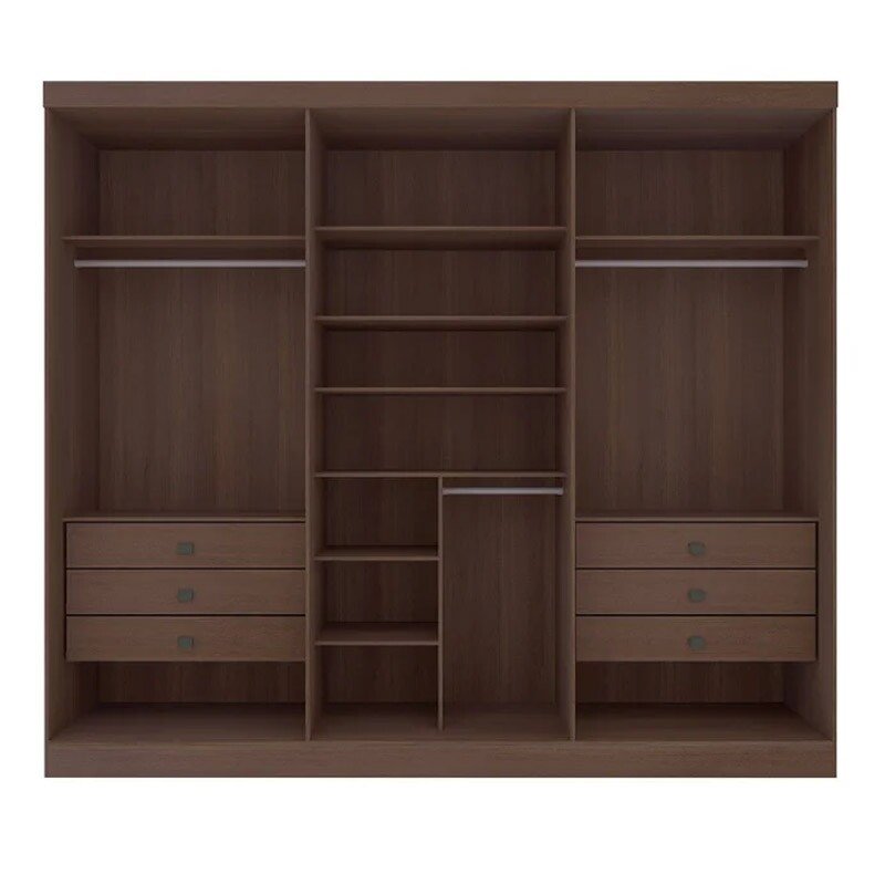Guarda-roupa Casal Da Vinci Plus Castanho/Off 6 Portas 6 Gavetas 100% MDF Larg. 2.75m - D Doro - Imagem 4