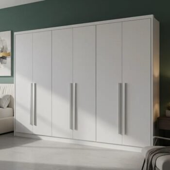 Roupeiro Robust Plus Neve 2.76m 6 Portas 8 Gavetas - Novo Horizonte