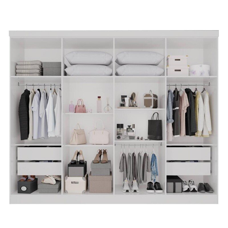 Guarda-roupa Recife Branco 8 Portas 4 Gavetas Larg. 2.41m - Sallêto - Imagem 2