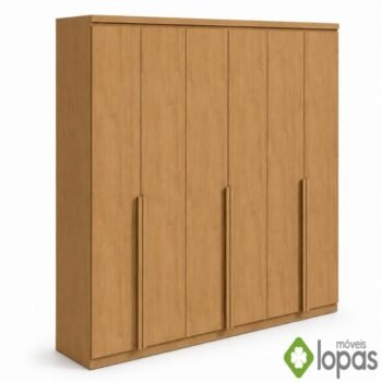 Guarda-roupa Alonzo Amêndoa 6 Portas Larg. 2.30m - Lopas