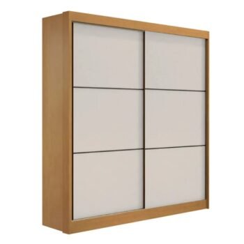 Guarda-Roupa Atenas Larg. 1.85m Cinamomo/Off 2 Portas Flex 3 Gavetas - D'Doro