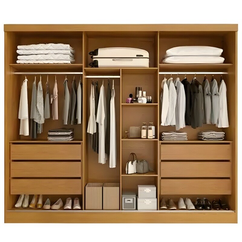 Guarda-roupa Casal Alvorada 6 Portas Larg. 2.70m 100% MDF Nature - Bianchi - Imagem 2