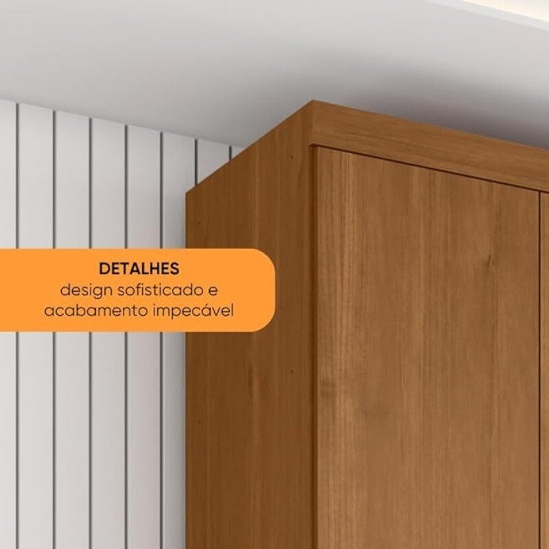 Guarda-roupa Casal Alvorada 6 Portas Larg. 2.70m 100% MDF Nature - Bianchi - Imagem 5