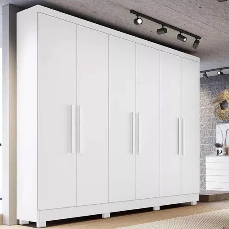 Combo - Roupeiro Sergipe Branco 6 Pts C/ Pés 100% MDF Larg. 1.80m - Bianchi + Unibox Solteiro Rondoconfort Ortopédico D33 Selada - Rondomóveis - Imagem 2