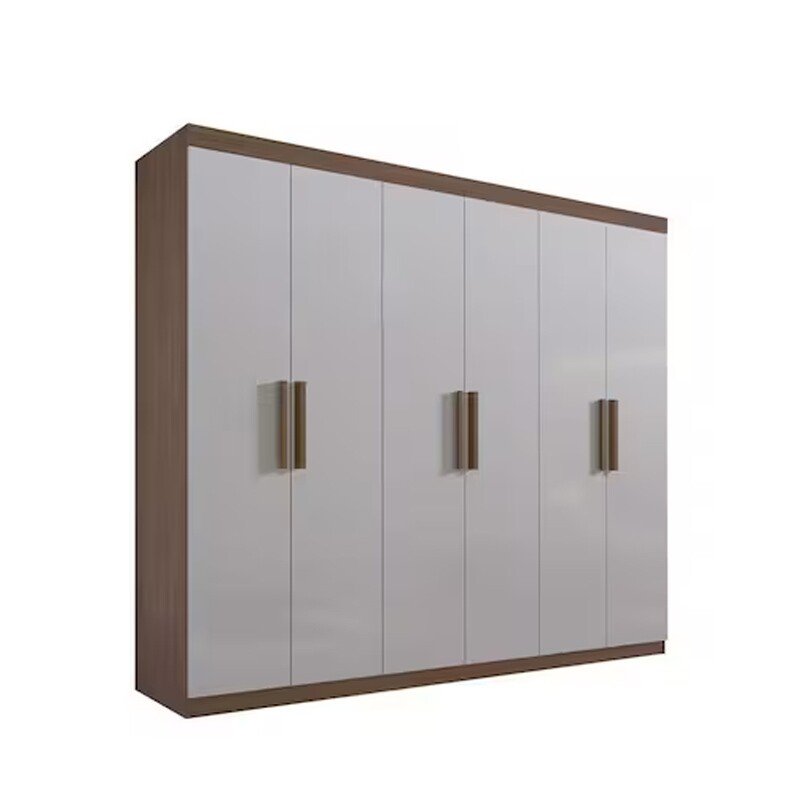 Guarda-roupa Casal Colibri Castanho/Off 6 Portas 6 Gavetas Larg. 2.05m - D' Doro - Imagem 4