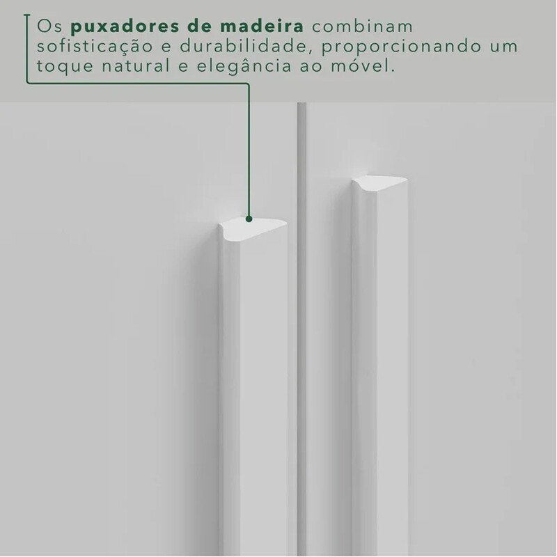 Guarda-roupa Texas Premium Branco 6 Portas 4 gavetas Larg. 1.80m - Sallêto - Imagem 5