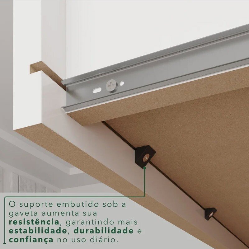 Guarda-roupa Texas Premium Branco 6 Portas 4 gavetas Larg. 1.80m - Sallêto - Imagem 6