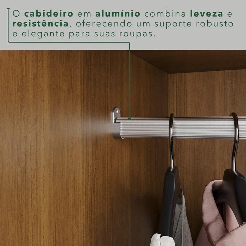 Guarda-roupa Texas Premium Cinamomo/Off 6 Portas 4 gavetas Larg. 1.80m - Sallêto - Imagem 7