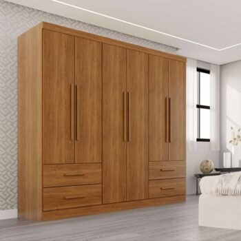 Guarda-roupa Texas Premium Cinamomo 6 Portas 4 gavetas Larg. 1.80m - Sallêto