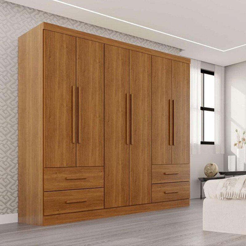 Guarda-roupa Texas Premium Cinamomo 6 Portas 4 gavetas Larg. 1.80m - Sallêto