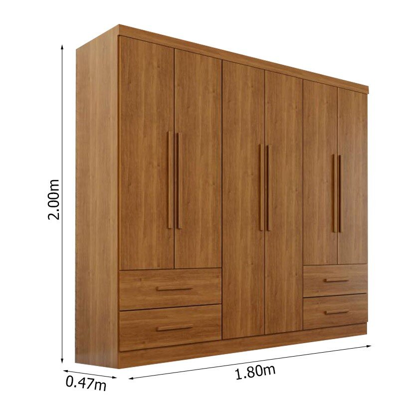 Guarda-roupa Texas Premium Cinamomo 6 Portas 4 gavetas Larg. 1.80m - Sallêto - Imagem 3