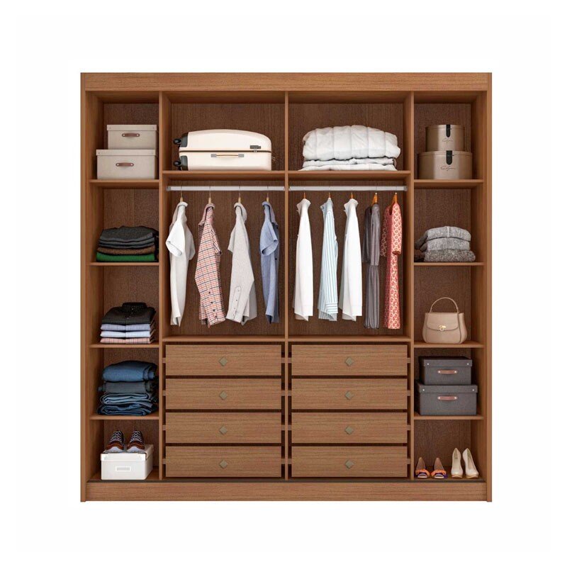 Guarda-roupa Versatto Cumaru/Fendi Larg. 2.08m C/Espelho 2 Portas 8 Gavetas - Novo Horizonte - Imagem 2