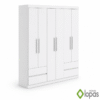 Guarda-roupa Zeus Branco 6 Portas 4 Gavetas Larg. 1.77m - Móveis Lopas