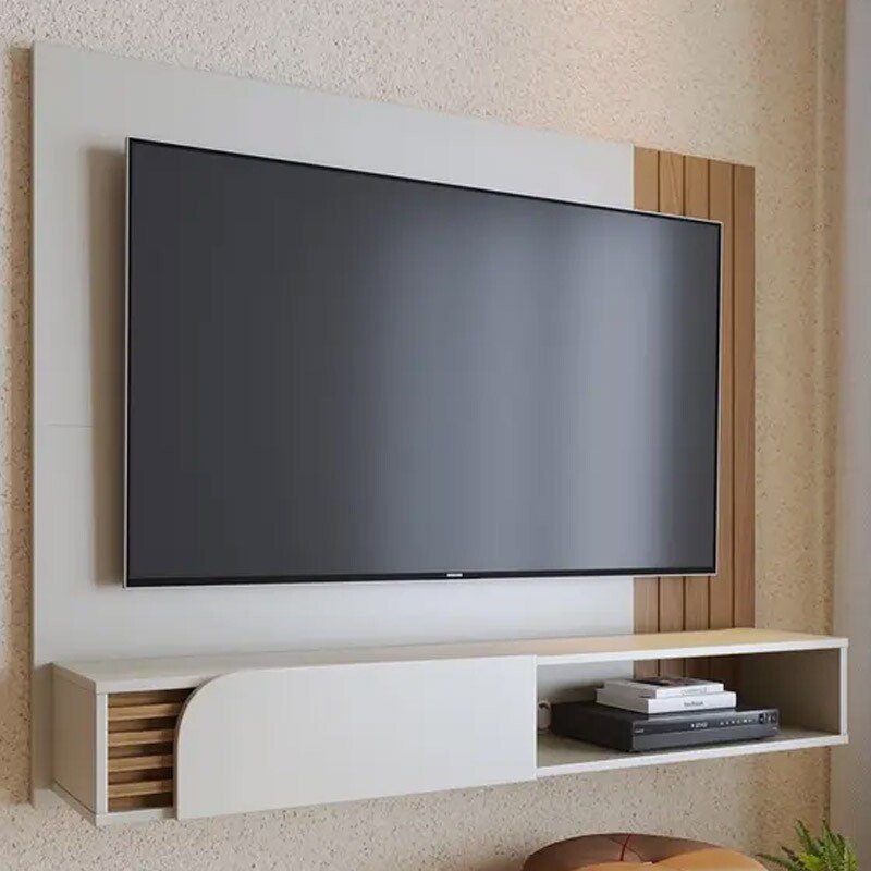 OUTLET - Painel Curitiba Cinamomo Frisado TV até 75 Polegadas Larg. 2.24m - Valdemoveis - Imagem 4