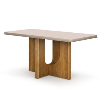 Mesa Dora 120x80 Tampo de Vidro Off Base MDF Cinamomo - Valdemóveis
