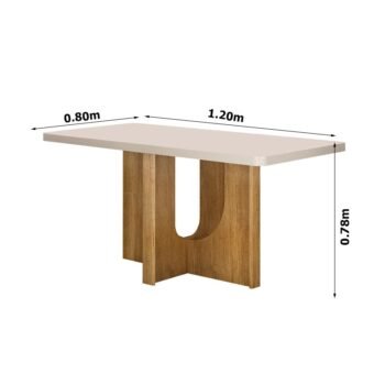 Alternative view of Mesa Dora 120x80 Tampo de Vidro Off Base MDF Cinamomo - Valdemóveis