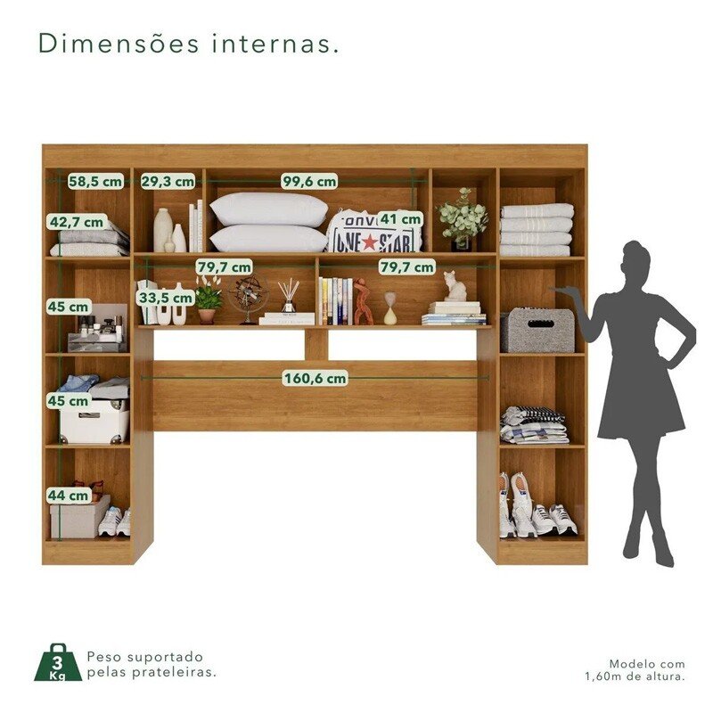 Modulado Apolo Premium Cinamomo/Off 4 Portas Larg. 2.40m - Sallêto - Imagem 4