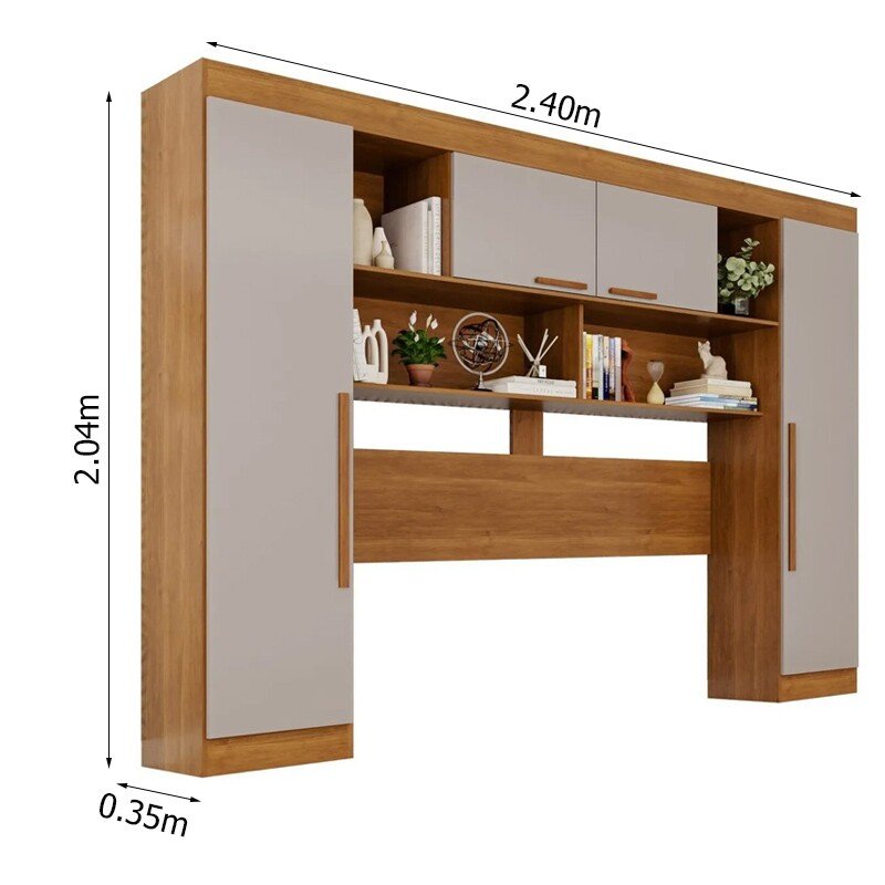 Modulado Apolo Premium Cinamomo/Off 4 Portas Larg. 2.40m - Sallêto - Imagem 7