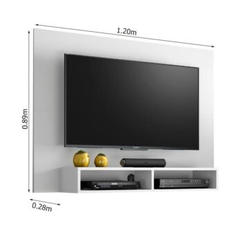 Alternative view of Painel Eros Larg. 1.20m Branco para TVs até 43 Polegadas - Notável