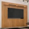 OUTLET - Painel Curitiba Cinamomo Frisado TV até 75 Polegadas Larg. 2.24m - Valdemoveis