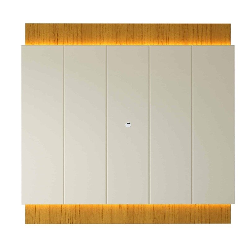 Painel Magnífico 220 Larg. 2.18m Nature/Off C/LED e Detalhe Ripado para TV até 70" - Gelius - Imagem 7