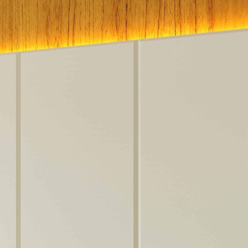 Painel Magnífico 220 Larg. 2.18m Nature/Off C/LED e Detalhe Ripado para TV até 70" - Gelius - Imagem 8