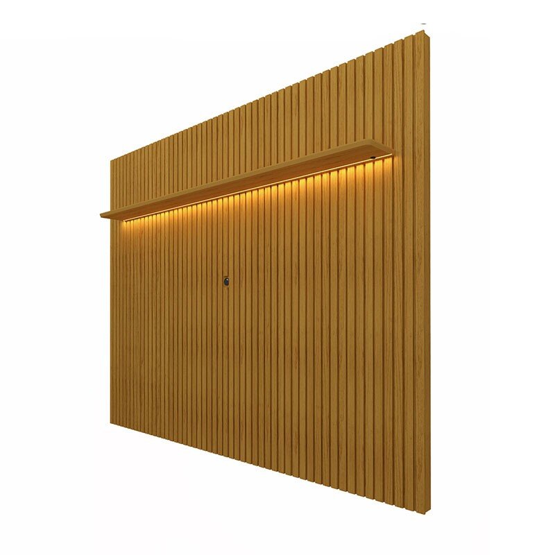 Painel Nobre Larg. 1.85m Naturale Ripado C/ Led 100% MDF TV até 75" - Gelius - Imagem 2