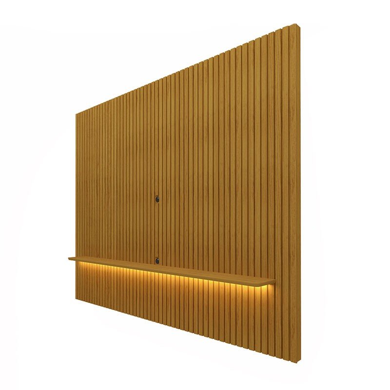 Painel Nobre Larg. 1.85m Naturale Ripado C/ Led 100% MDF TV até 75" - Gelius - Imagem 3