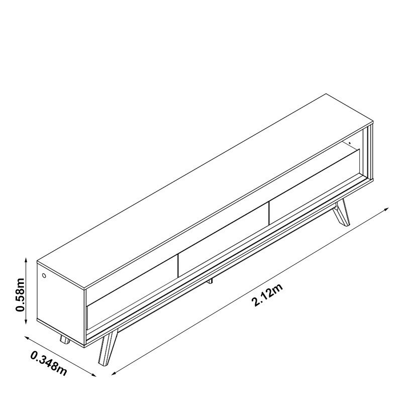 Rack Requinte Larg. 2.12m Naturale/off + Painel Nobre Larg. 2.30m Naturale Ripado C/ Led 100% MDF TV até 85" - Gelius - Imagem 11