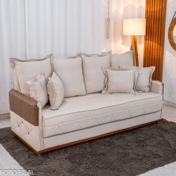 Sofá 3 lugares Vican Larg. 2.00m Linho Bege 5044 Detalhe 05 - Molas Bonnel