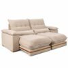 Sofá Retrátil Reclinável Ibis 2.30m Veludo Bege 827 - D33 e Molas Ensacadas