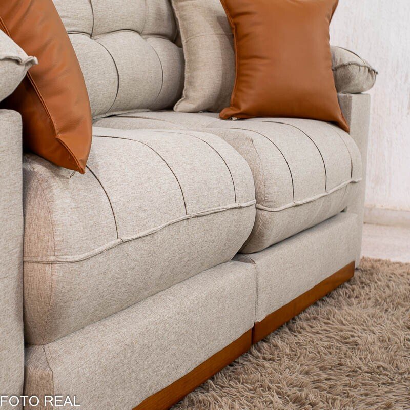 Sofá Retrátil Reclinável Verona 2.00m Linho Bege D28 Soft - Molas Ensacadas - Imagem 8