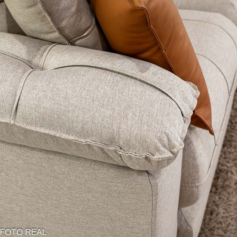 Sofá Retrátil Reclinável Verona 2.00m Linho Bege D28 Soft - Molas Ensacadas - Imagem 10