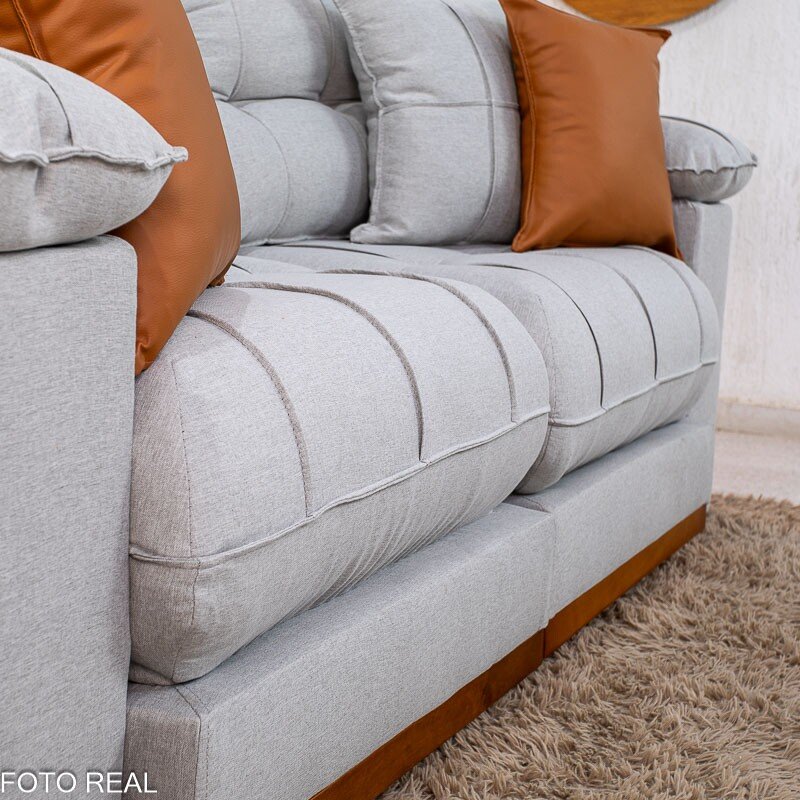 Sofá Retrátil Reclinável Verona 2.00m Linho Cinza Gelo 31 D28 Soft - Molas Ensacadas - Imagem 8