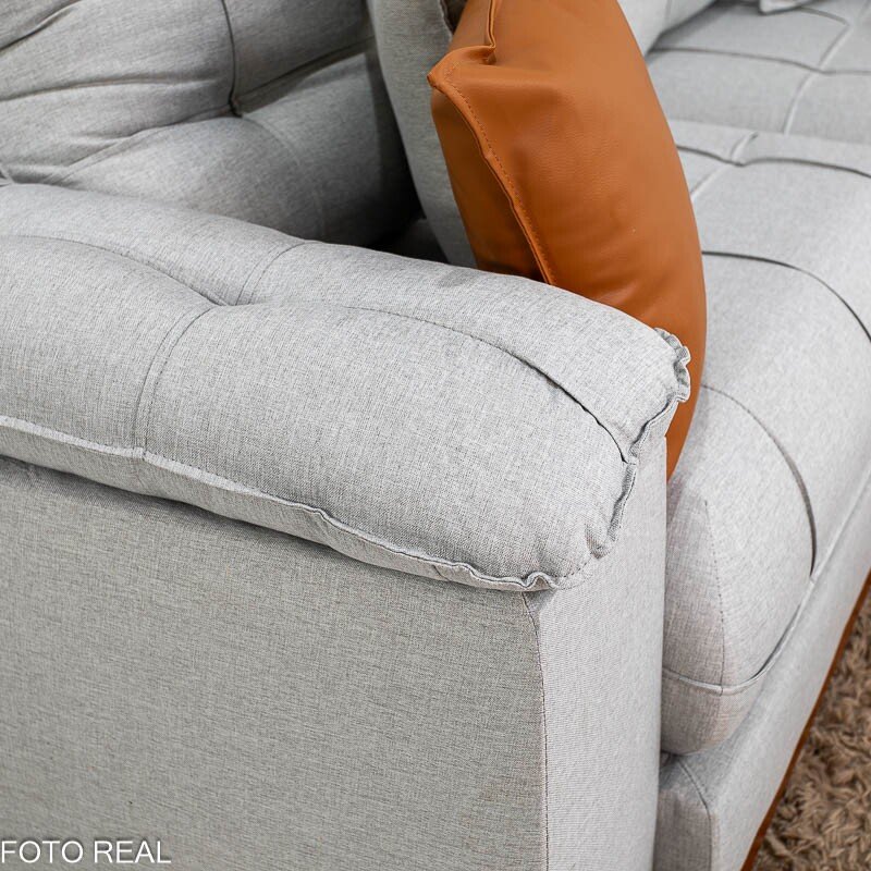 Sofá Retrátil Reclinável Verona 2.50m Linho Cinza Gelo 31 D28 Soft - Molas Ensacadas - Imagem 8