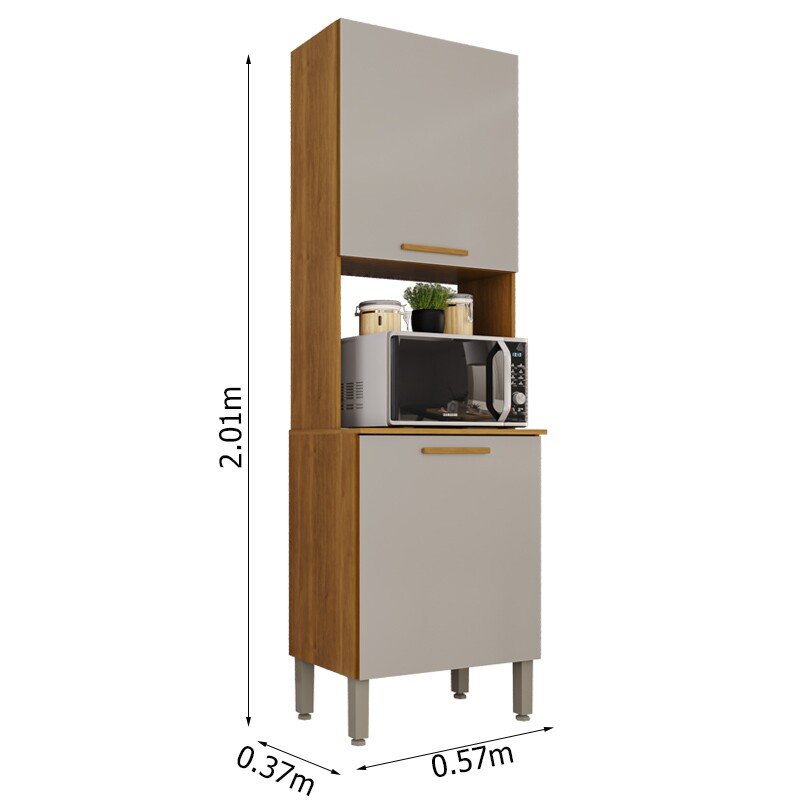 Torre Quente Cozinha New Valência Cinamomo/Off Larg. 0.57m - Sallêto - Imagem 3