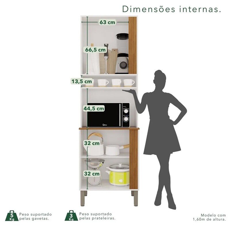 Torre Quente Cozinha Pérola Branco/Cinamomo - Sallêto - Imagem 4