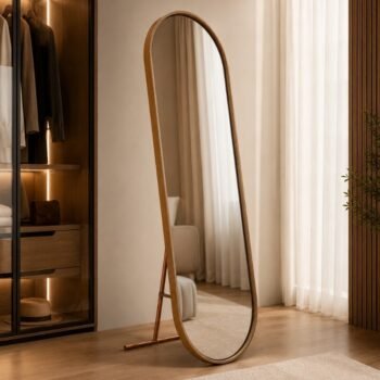 Toucador Alamanda Espelho Oval Castanho/Bronze - JB Bechara