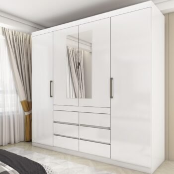 Guarda-Roupa 4 Portas Império 2,00 m Branco - CARIOCA MÓVEIS
