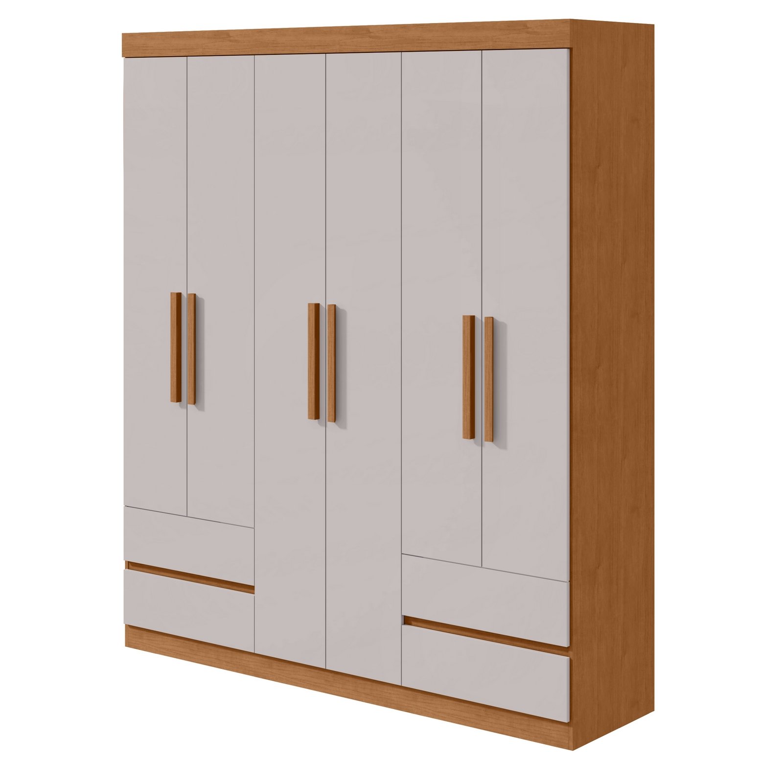 Guarda-Roupa 6 Portas Zeus 1,77 m Amêndoa Clean/Off White - LOPAS - Imagem 5
