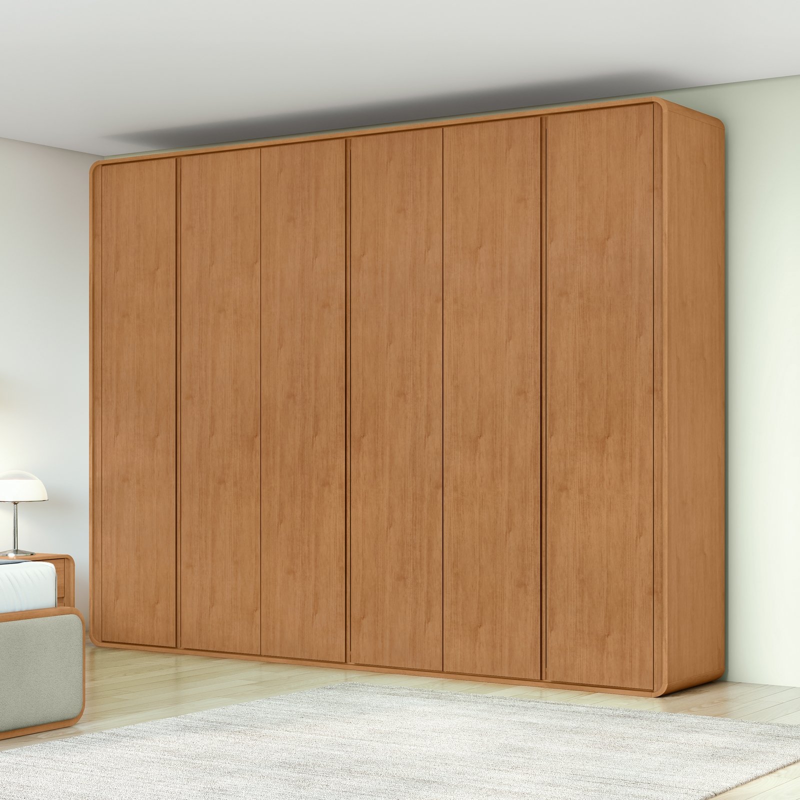 Guarda-Roupa 6 Portas Loop 2,70 m Amêndoa Clean - LOPAS