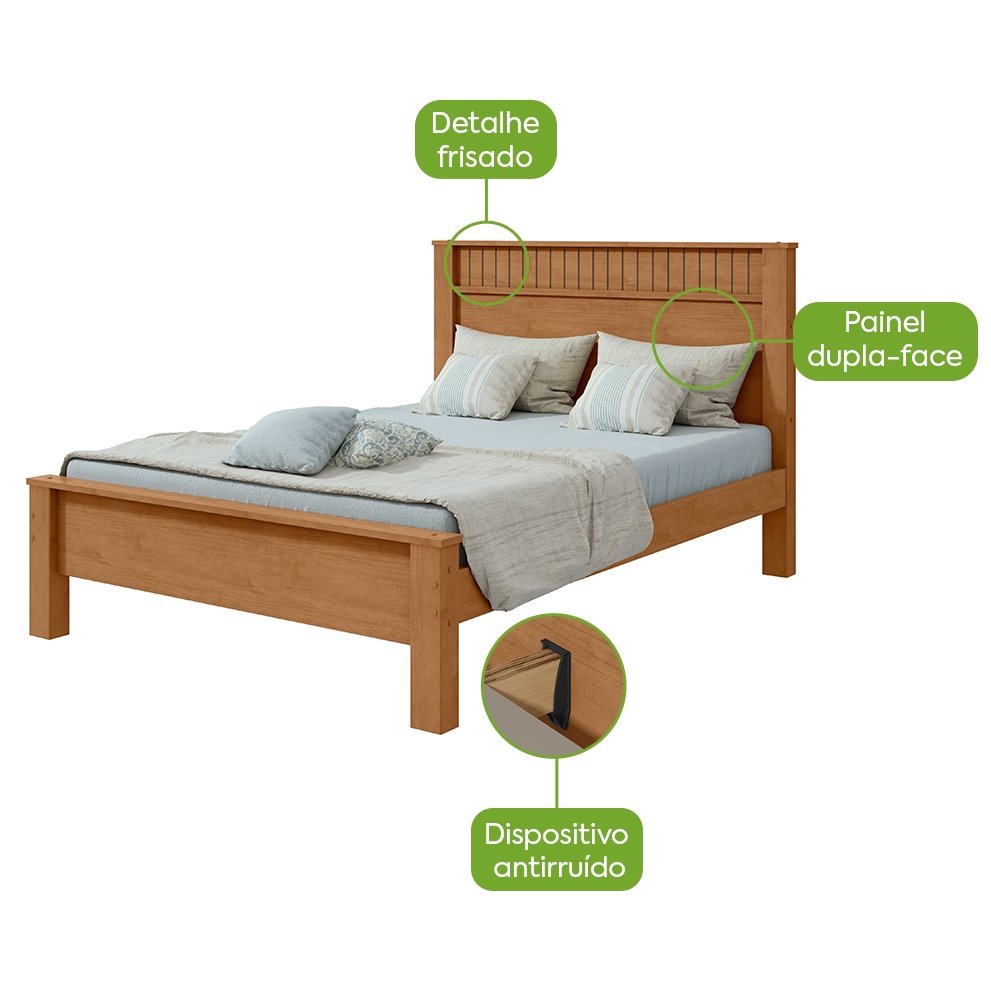 Cama Casal Athenas Amêndoa Clean/Off White/Amêndoa - LOPAS - Imagem 6