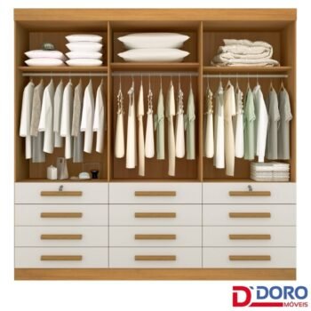 Alternative view of Guarda-Roupa Casal Mônaco 6 Portas 12 Gavetas Cinamomo Larg. 2.40m D Doro