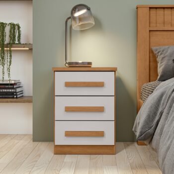 Mesa de Cabeceira Baião Amêndoa Clean/Off White - LOPAS