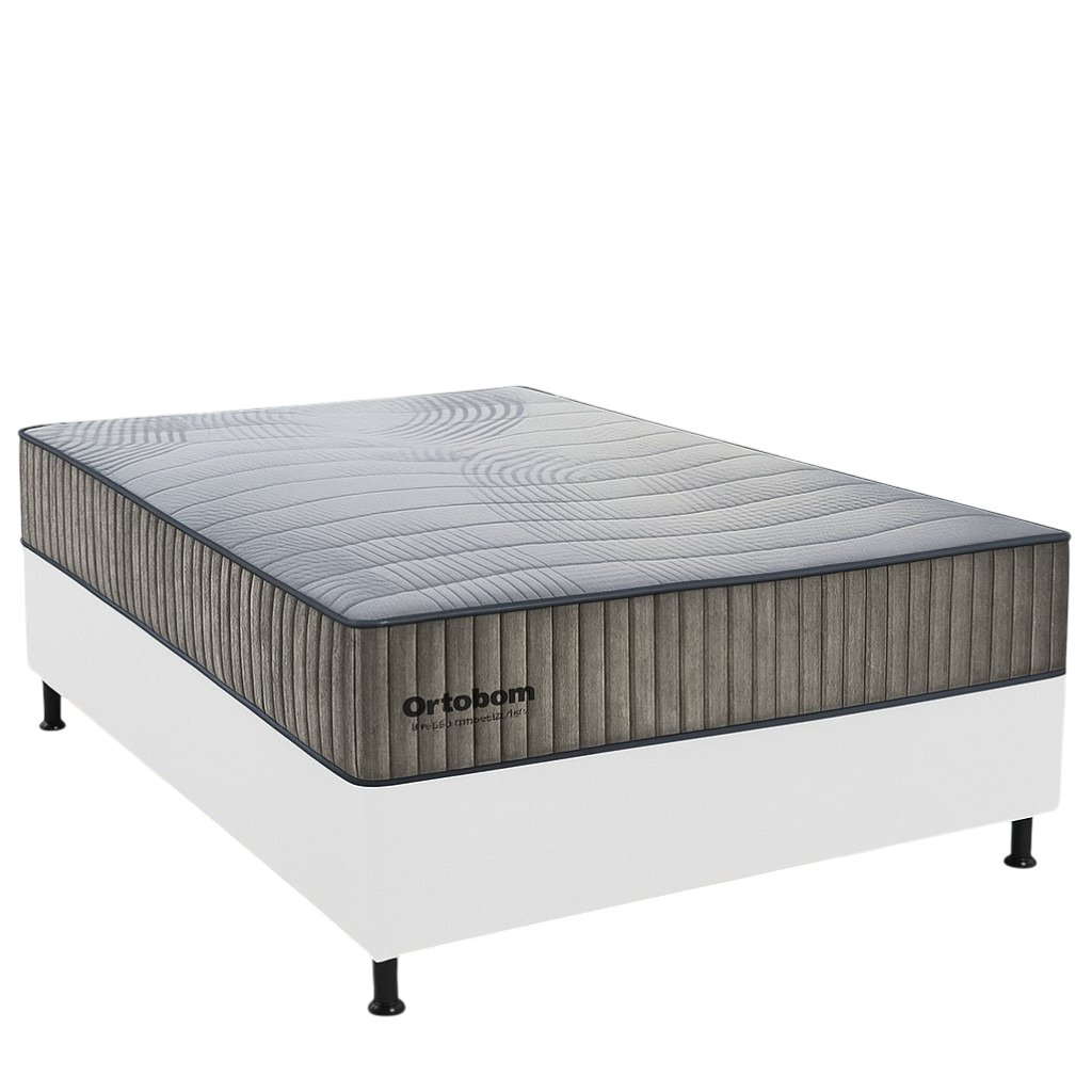 Colchão Casal Exclusive Foam 30 cm HR 33 + Base Simples Corino Branco – ORTOBOM + BIOSTAR - Imagem 3