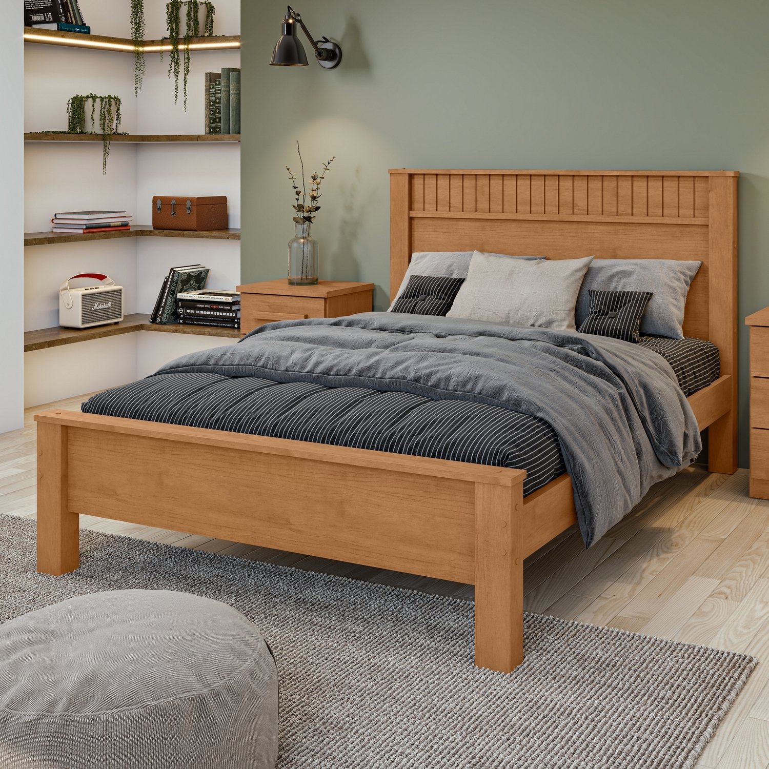 Cama Casal Athenas Amêndoa Clean/Off White/Amêndoa - LOPAS - Imagem 3