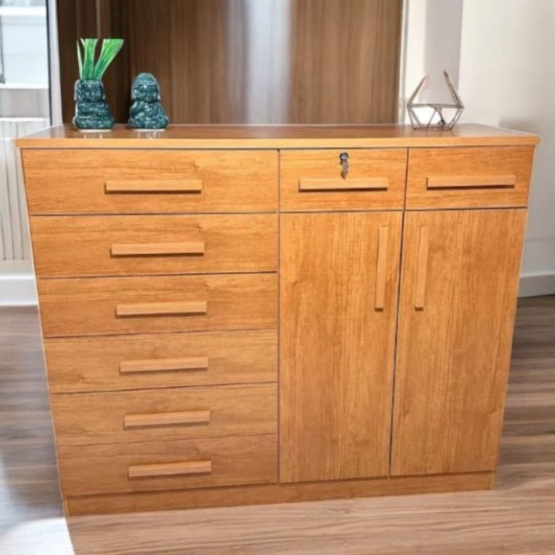 Cômoda 8 Gavetas com Sapateira Dupla Toronto Amêndoa Clean - LOPAS - Imagem 4