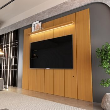 Painel até 75" Lumi 2,19 m Cedro - EDN MÓVEIS