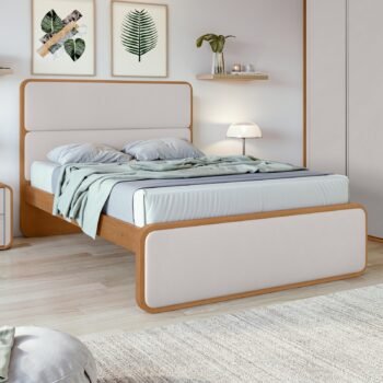 Cama Casal Loop Amêndoa Clean - LOPAS