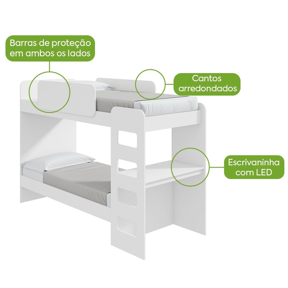Beliche Solteiro Olga Branco - LOPAS - Imagem 2